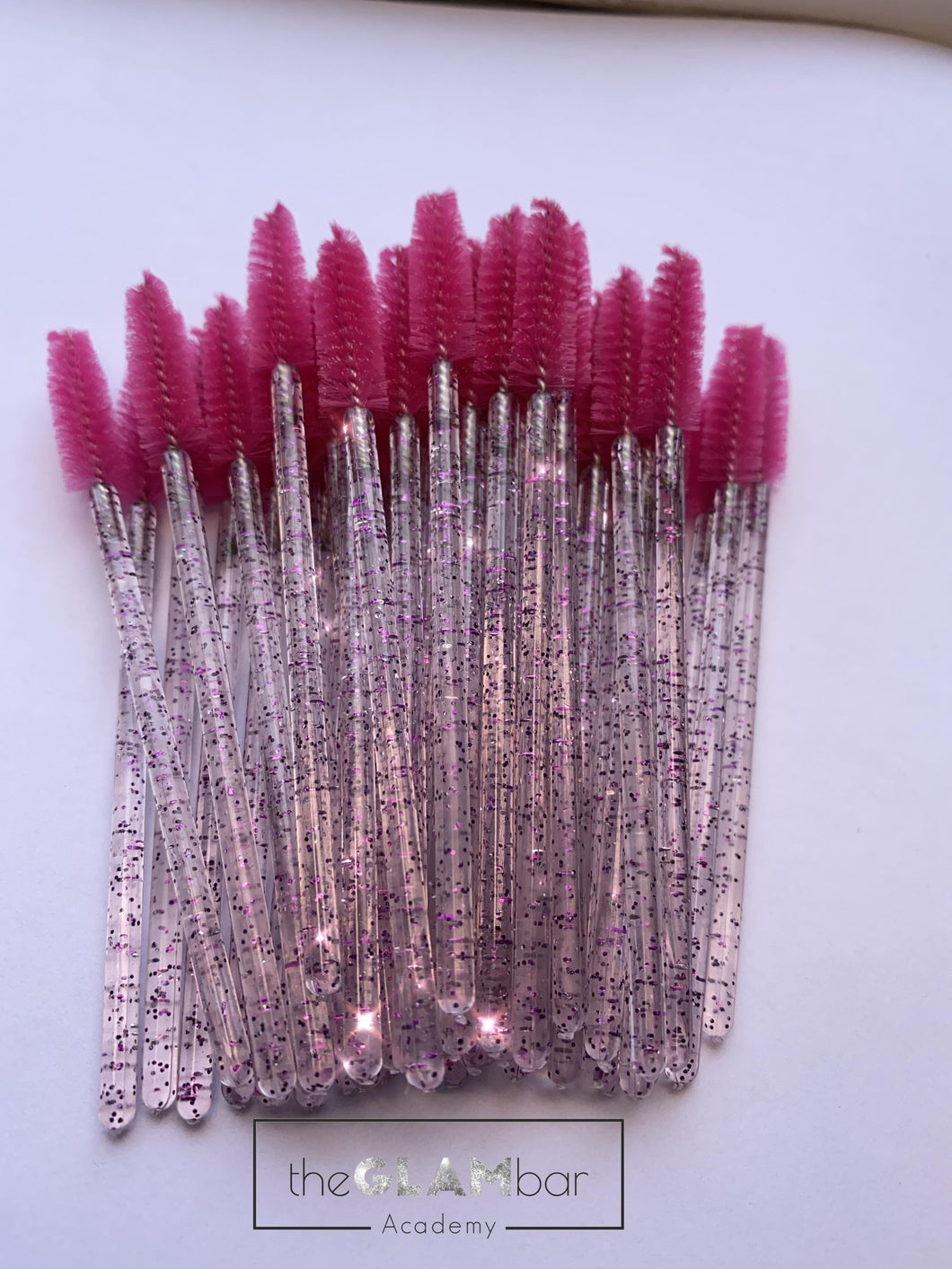 Pink glitter lash brushes 50pices